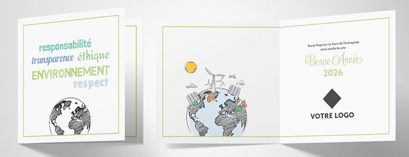 PR8-52 Carte de vœux professionnels environnement durable