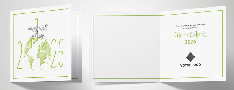 PX80-09 Carte de vœux professionnels planète durable