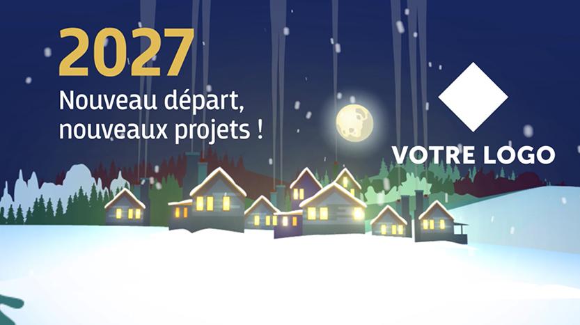 FX136 voeux électroniques entreprise dessin animé
