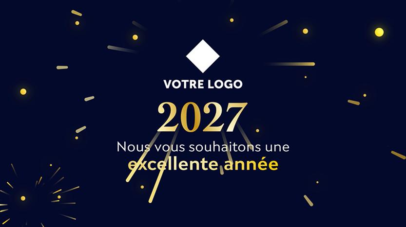 FX172 carte voeux professionnels bonne année