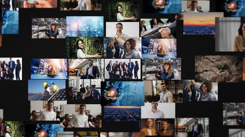 carte de vœux vidéo 2027 composée d’une mosaïque de photos